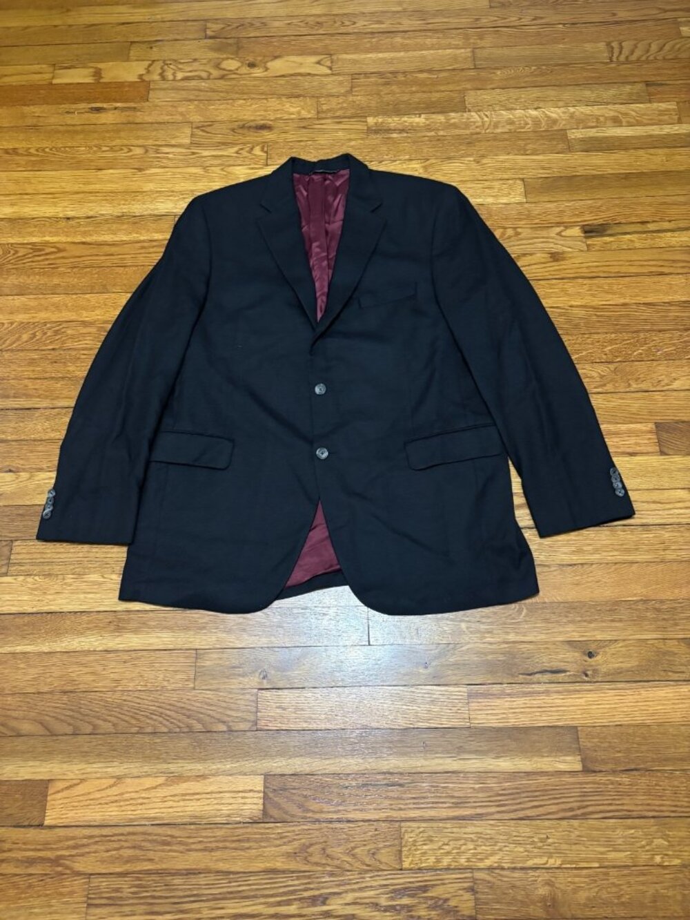 Vintage Jack Victor Mens 100% Cashmere Blazer Jacket Size 44R Black 2 Button